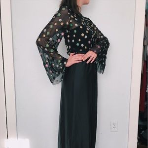 SOLD! Vintage Floral Beaded dress | 1960s sz 12